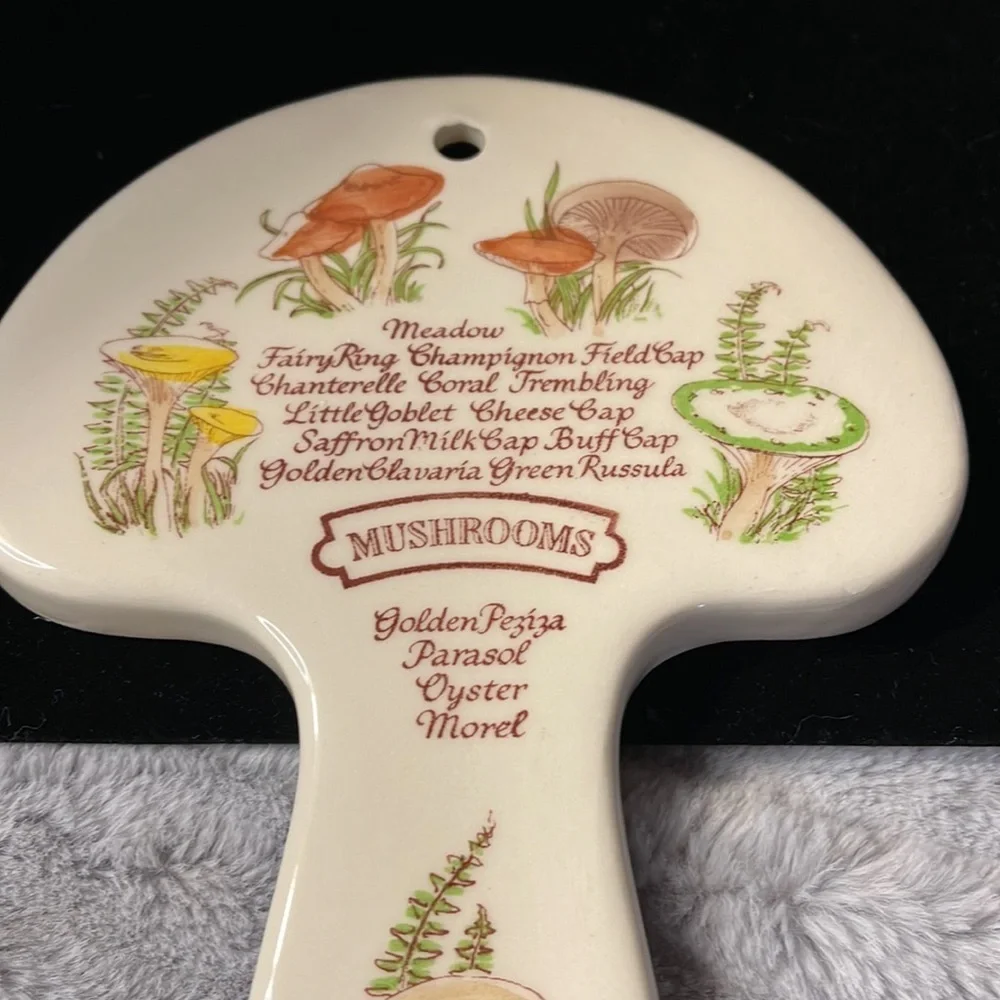 Vintage 1980 Ceramic Weiss Mushroom Design Trivet